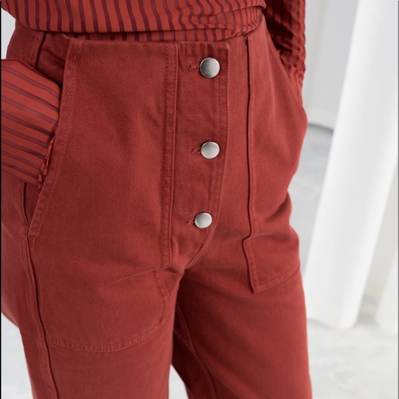 & Other Stories Pants - & Other Stories Brick Straight Workwear Trousers 4